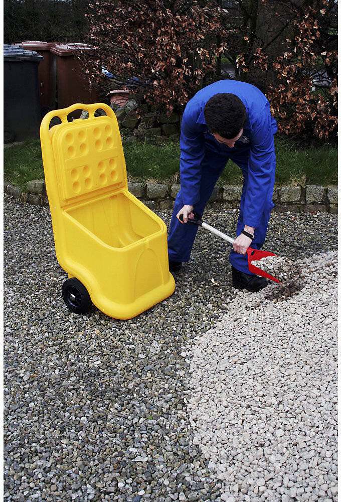 Streuwagen, ideal für Schüttgut, Inhalt 75 l, gelb, ab 3 Stk eurokraft basic