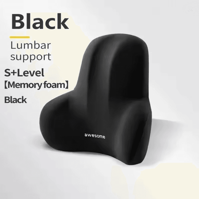 Inspire Essentials ErgoComfort Memory Foam Lumbar Support Cushion For Car Office And Gaming Chairs black