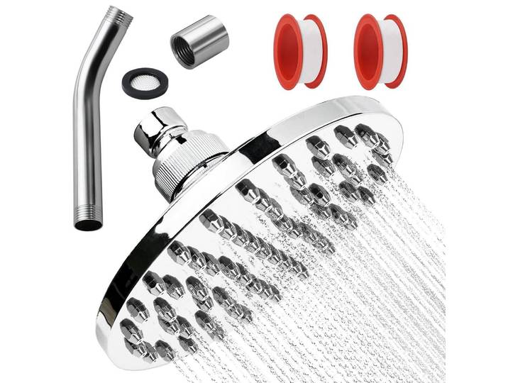 Regendusche Set 360° Einstellbar ABS Duschkopf mit 2x Gewindedichtband 15x9cm Verchromt