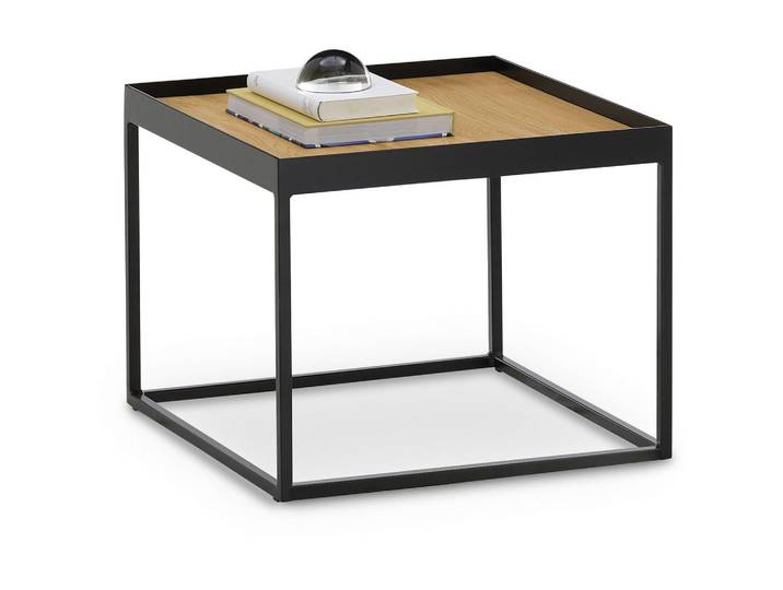 SetOne by Musterring Couchtisch, Schwarz, Eiche, Holz, Metall, Eiche, massiv, quadratisch, eckig, 38x54x38 cm, Wohnzimmer, Wohnzimmertische, Couchtische, Couchtische Metall