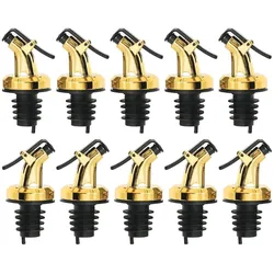 LAYBA Flaschenausgießer 10er-Set Goldfarben aus Edelstahl