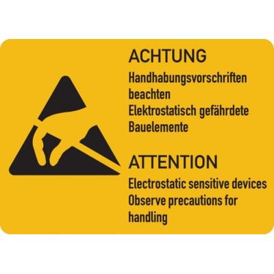 König Werbeanlagen Hinweisschild, Handhabungsvorschriften beachten (Deutsch/Englisch), Folie - 105x74 mm Folie selbstklebend