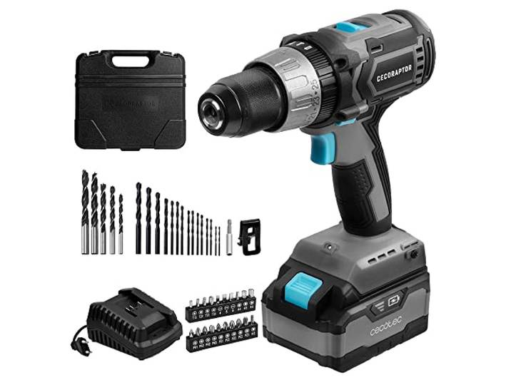 Cecotec Perceuse à Batterie\, Perceuse et Marteau CecoRaptor Perfect Drill 4020 X-Treme. Batterie 20 V et 4000 mAh\, Vitesse 1800 rpm\, Couple Maximum 50 Nm\, 25+1+1 Positions.