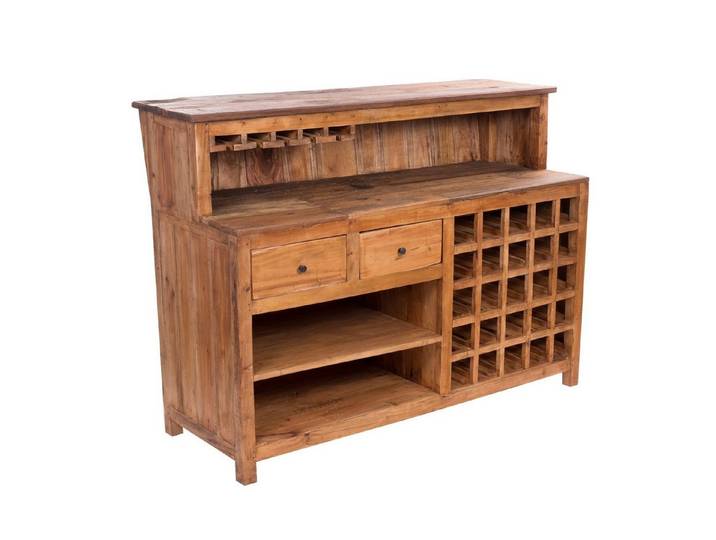 DESIGN DELIGHTS Barschrank BARSCHRANK PUREWOOD , 150x110x55cm (BxHxT), Hausbar, Verkaufstresen