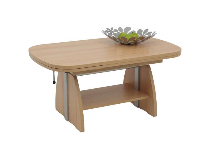 Boxxx Couchtisch, Buche, Holzoptik, rechteckig, Wange, 67x53-69x108-157 cm, höhenverstellbar, ausziehbar, Wohnzimmer, Wohnzimmertische, Couchtische, Couchtische höhenverstellbar