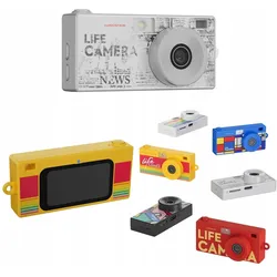 Xrec Mini Aparat Kamera Retro Video 2k + Wisiorek Breloczek / X9 / Szary, Kamera, Grau