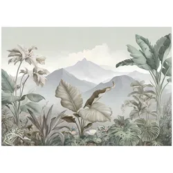 FOTOTAPETE Dschungel Gebirge Grau 150x105 cm