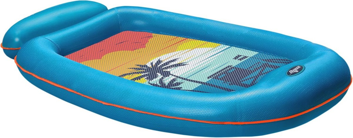 Extra grote opblaasbare zwembadvlotter met hoofdsteun en rugleuning