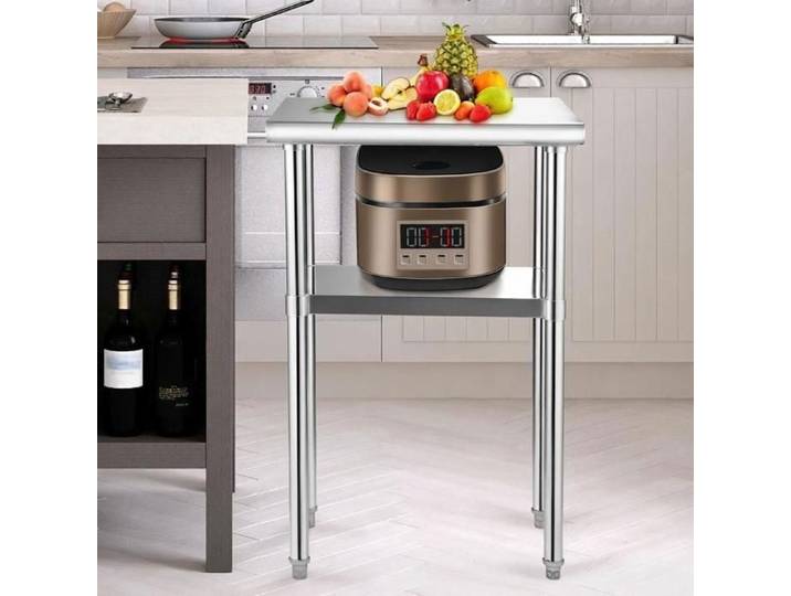 Table préparation inox 61x46x91cm professionnelle 272 4kg étagère réglable commerciale cuisine restaurant garage