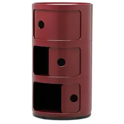 Kartell Container Componibili bordeaux rot, Designer Anna Castelli Ferrieri, 58.5 cm