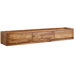 WOHNLING TV Schrank Hängend 160x25x35 cm Lowboard Holz Massiv Fernsehkommode