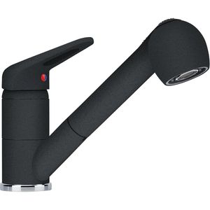 Franke Küchenarmatur Novara Plus 115.0470.675,onyx, Hochdruck, 360° schwenkbar, ausziehbarer Auslauf