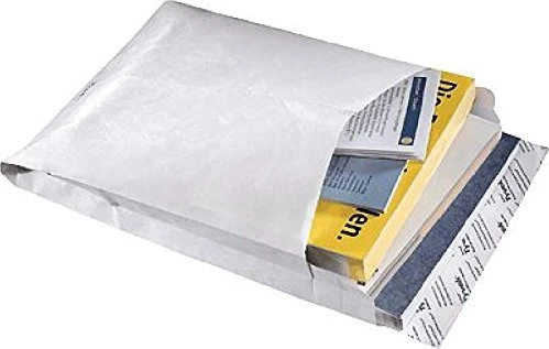 BONG Faltentaschen Tyvek Expander DIN B4 ohne Fenster weiß mit 3,8 cm Falte, 100 St.