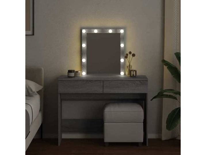LED - Gris - Coiffeuse avec LED - Contemporain - sonoma gris 100x40x130 cm - Coiffeuse{10406}