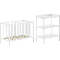 BABYZIMMER Set Kara-lynn 2 Komplettset Massivholz Buche Weiß