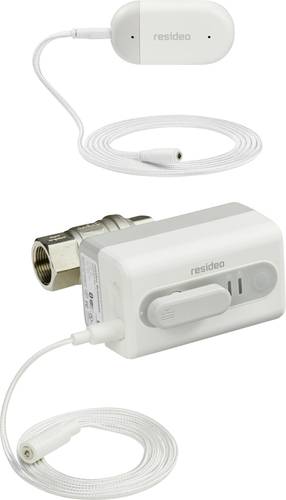 Resideo VWS01Y015E Funk-Wassermelder mit App-Steuerung, mit externem Sensor batteriebetrieben, netzbetrieben