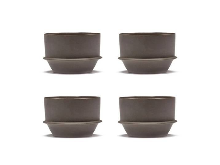 Serax - Dune Kaffeetasse by Kelly Wearstler, Slate / braun (4er-Set)