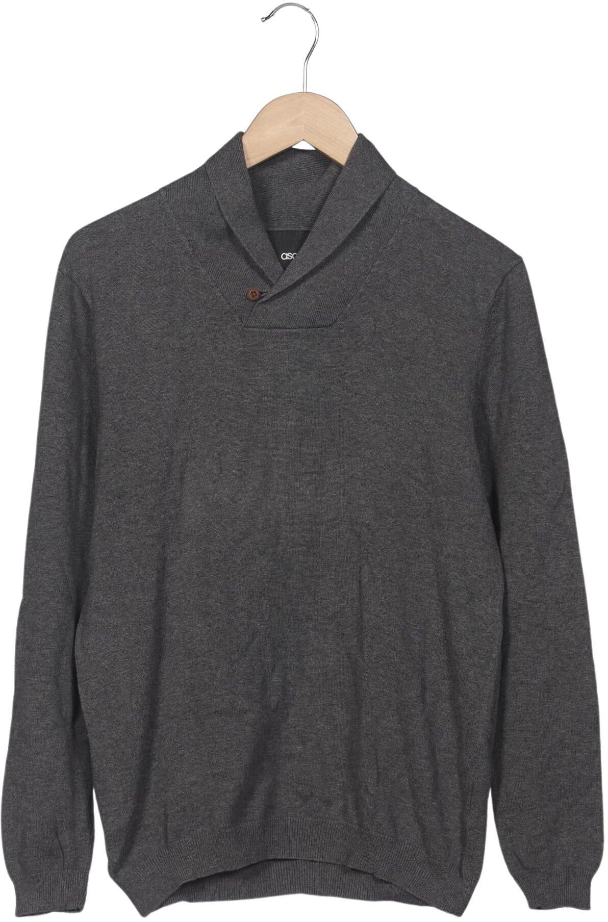 asos Herren Pullover, Grau, Gr. M, Baumwolle - Second Hand