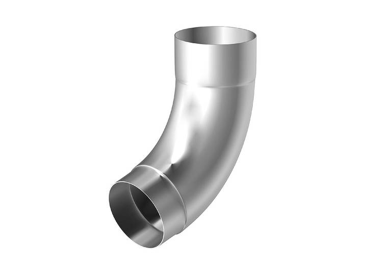 Sarei Fallrohrbogen Aluminum Natur NW ⌀ 60 72 °