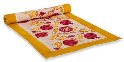 Pomegranate/ Yellow Cotton Table Runner