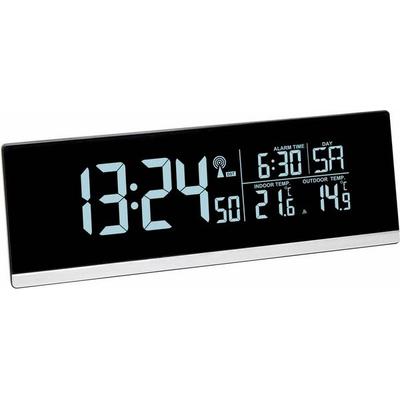 TFA Dostmann 60.2548.01 Funk Wecker Schwarz Alarmzeiten 1 USB Anschluss