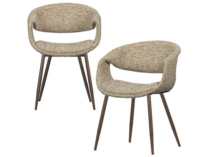Livetastic Armlehnstuhl-Set Yossi, Sand, Kupfer, Metall, konisch, 57x78x57 cm, Esszimmer, Stühle, Esszimmerstühle, Esszimmerstühle-Set