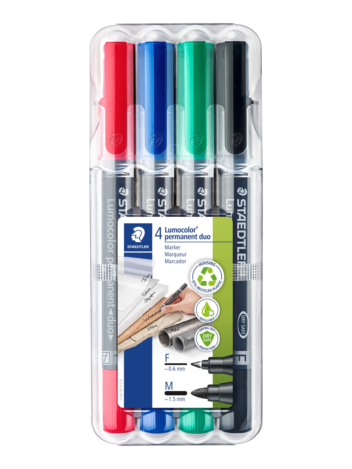 Staedtler Perm.Marker Lumocolor duo 4St Box