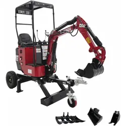 HZC power Schreitbagger / 2-Rad-Minibagger mit Benzinmotor (BZR520K)