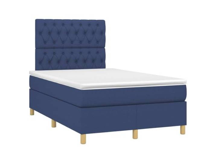 KKgypkn Boxspringbett 120x190 cm Blau mit Matratze aus Stoff, höhenverstellbarem Kopfteil und Taschenfederkern – mittelharte Unterstützung für erholsamen Schlaf