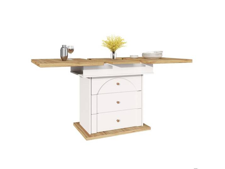 Ausziehbarer Esstisch 110-140×80cm klappbarer Küchentisch minimalistisches Design für Küche und Wohnzimmer