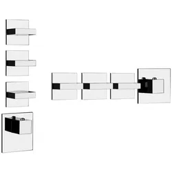 Gessi Rettangolo, Fertigmontageset mit 3 separaten Wegen, einzelne Rosetten, 43216031, Farbe: Chrom
