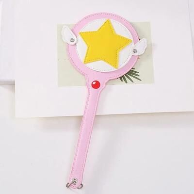 Uplifted Goods Cute Anime Star Magic Wand Card Holder movable Wings
