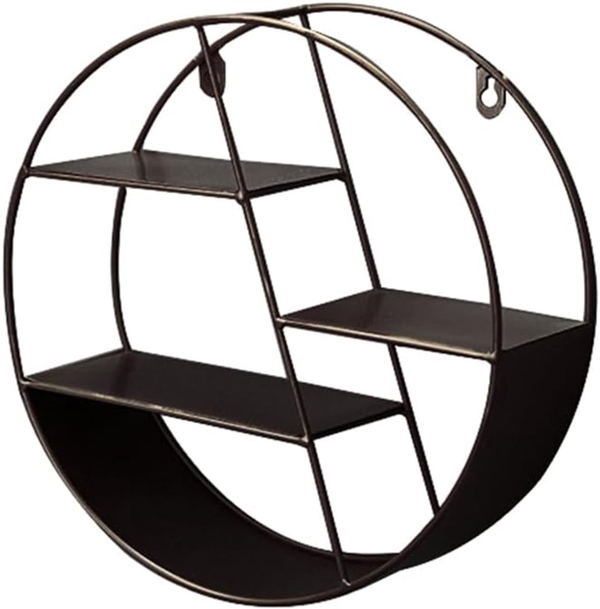 Ronde hangplank wandrek decoratie zwart B/D/H: 29 x 29 x 9,5 cm