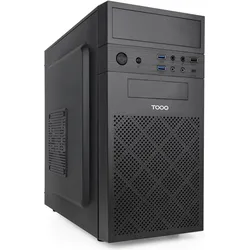 Tooq Technology Boitier Mini Tour Micro ATX TooQ TQC-4701-SP + Alimentation 500W (Noir) (mATX, Mini-ITX), PC Gehäuse, Schwarz
