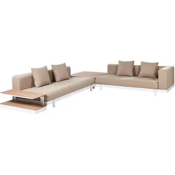 LOUNGE SET 5-Sitzer Aluminium weiß Auflagen beige Missanello