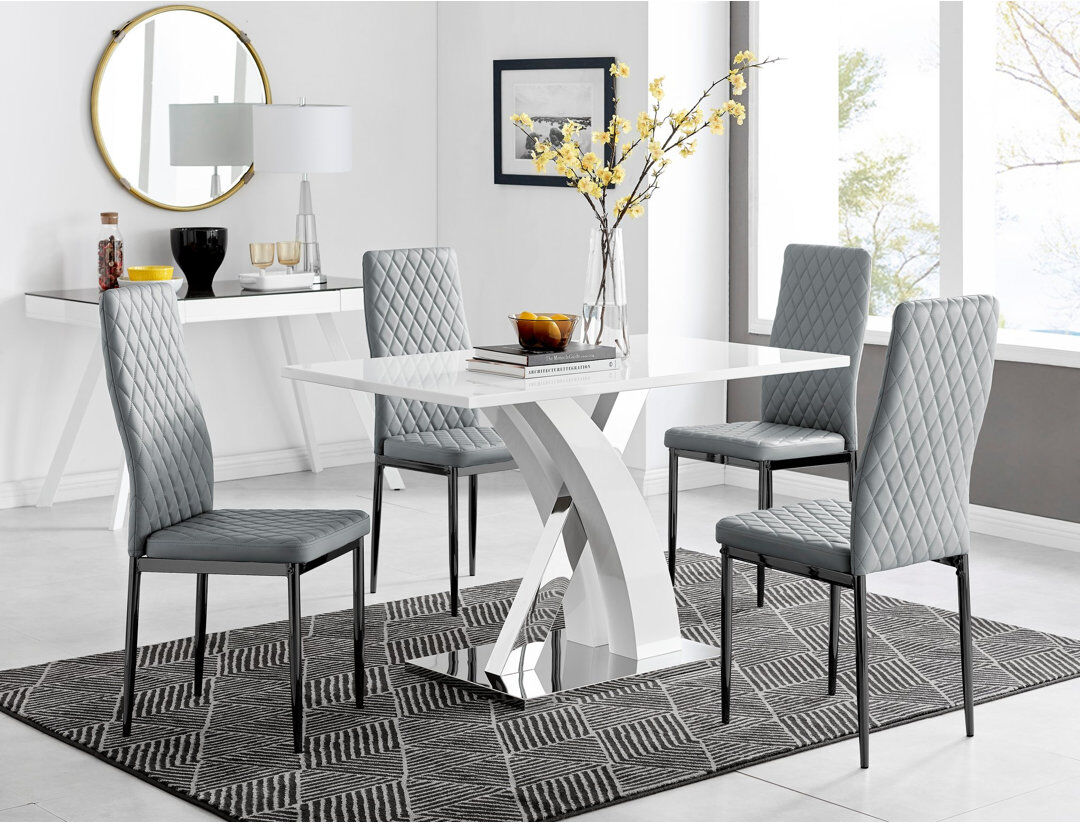 Canora Grey 4 -Person Dining Set Grey/Black 4