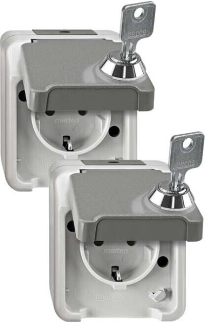Merten Prise SCHUKO gris clair MEG2424-8029 (MEG2424-8029)