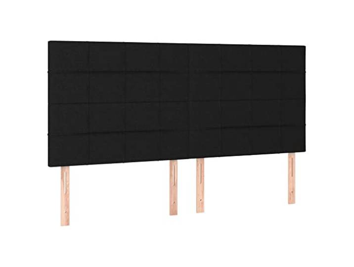 vidaXL LED Kopfteil Schwarz 200x5x118/128 cm Stoff