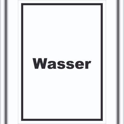 HB-Druck Wasser Schild mit Text Anschluss hochkant A6 Rückseite selbstklebend