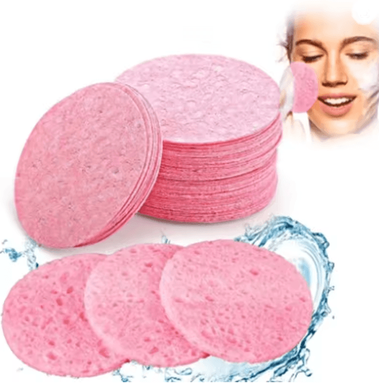 Inspire Essentials PureFoam Natural Wood Pulp Face Cleansing Sponge Set 100 Pcs