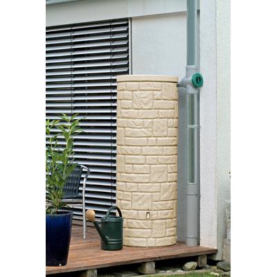Regentonne ARVES "Arcado", beige (sandbeige), H:165cm Ø:60cm, Polyethylen, Regentonnen, ØxH: 60x165 cm