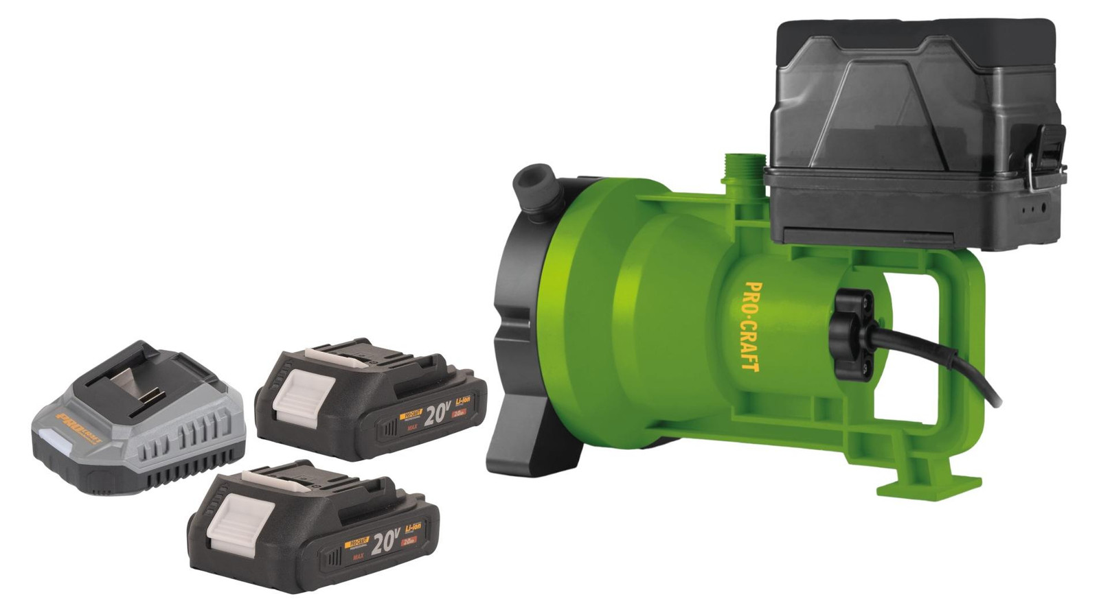 Procraft CPN21bb accu dompelpomp 20 V met 2x 2,0 Ah accu en oplader