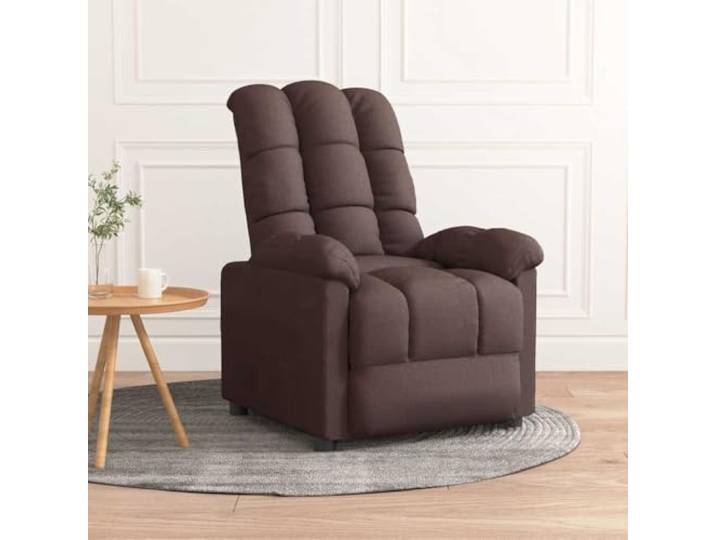 YUTAASU Upholstered Recliner Chair Dark Brown 3 Position Manual Recline, Wood and Metal Frame, Breathable Fabric, for Living Room