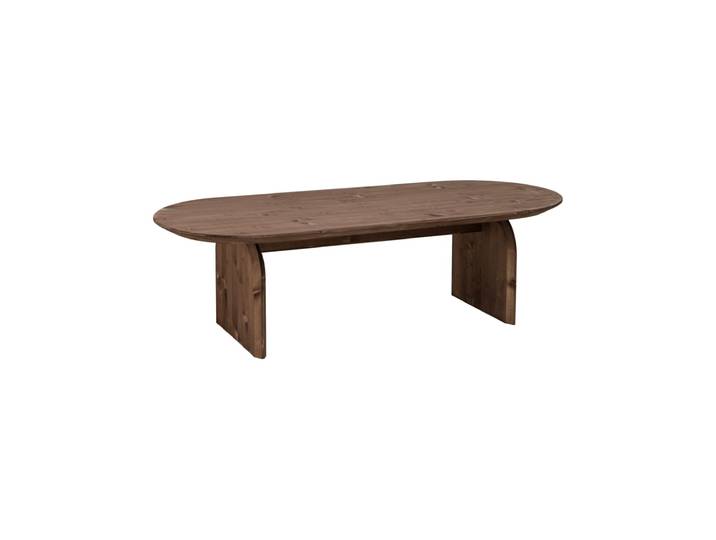 Table basse ovale en bois de sapin marron 100x35cm