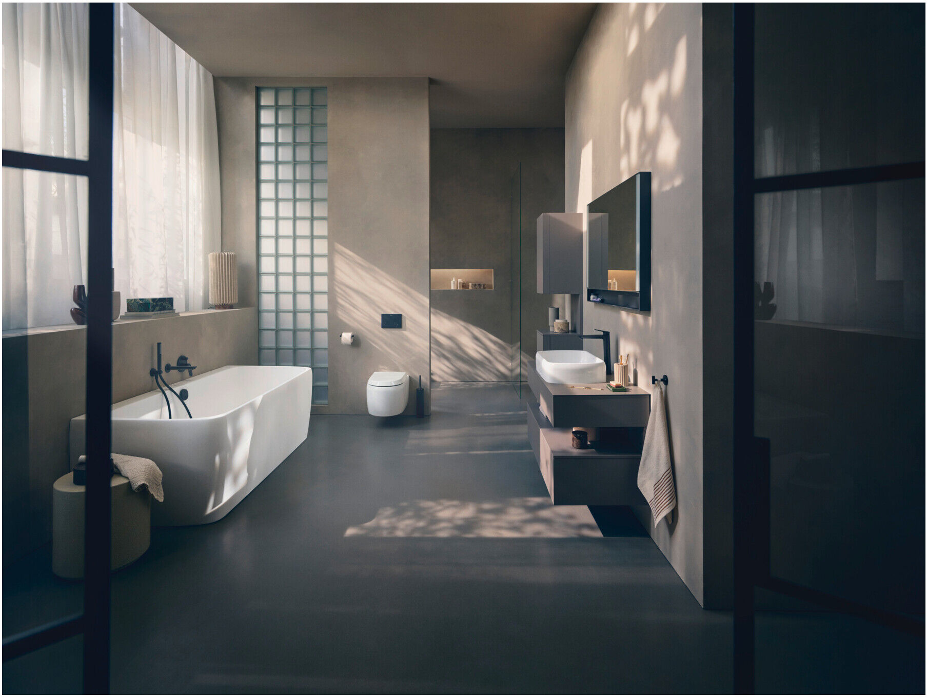 Duravit Hochschrank Qatego 40x36x1760cm, 2 Tür., Anschl li, bas. ma (QA1346L43430000)