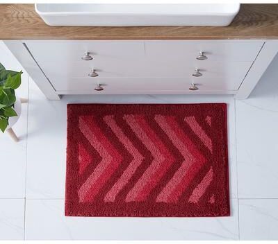 Empyrean Non Slip Shaggy Bath Rug Set - Chevron Design Ultra Soft Bathroom Mat