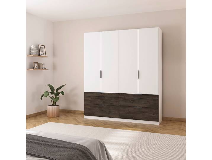 Drehtürenschrank Koda 181cm 6 Weiß/Alpinweiß