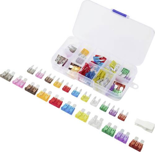 TRU COMPONENTS 60pcs fuse kit TC-14378664 Sicherungs-Set, Sicherungszieher 2 A, 3 A, 5 A, 7.5 A, 10 A, 15 A, 20 A, 25 A, 30 A, 35