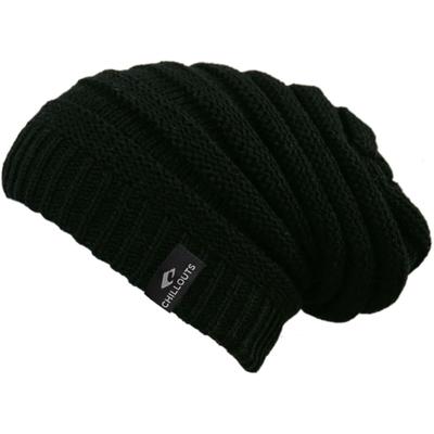 Beanie CHILLOUTS "Brian Hat", Herren, schwarz, Strick, Kunstfaser, unifarben, Mützen Beanie, Modernes, geripptes Strickmuster mit Rippenbündchen