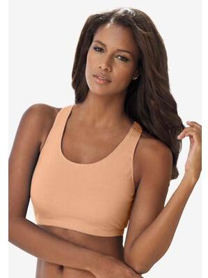 Plus Size Women's Leading Lady® Serena Low-Impact Wireless Active Bra 0514 by Leading Lady in Mocha (Size 40 DD/F/G)